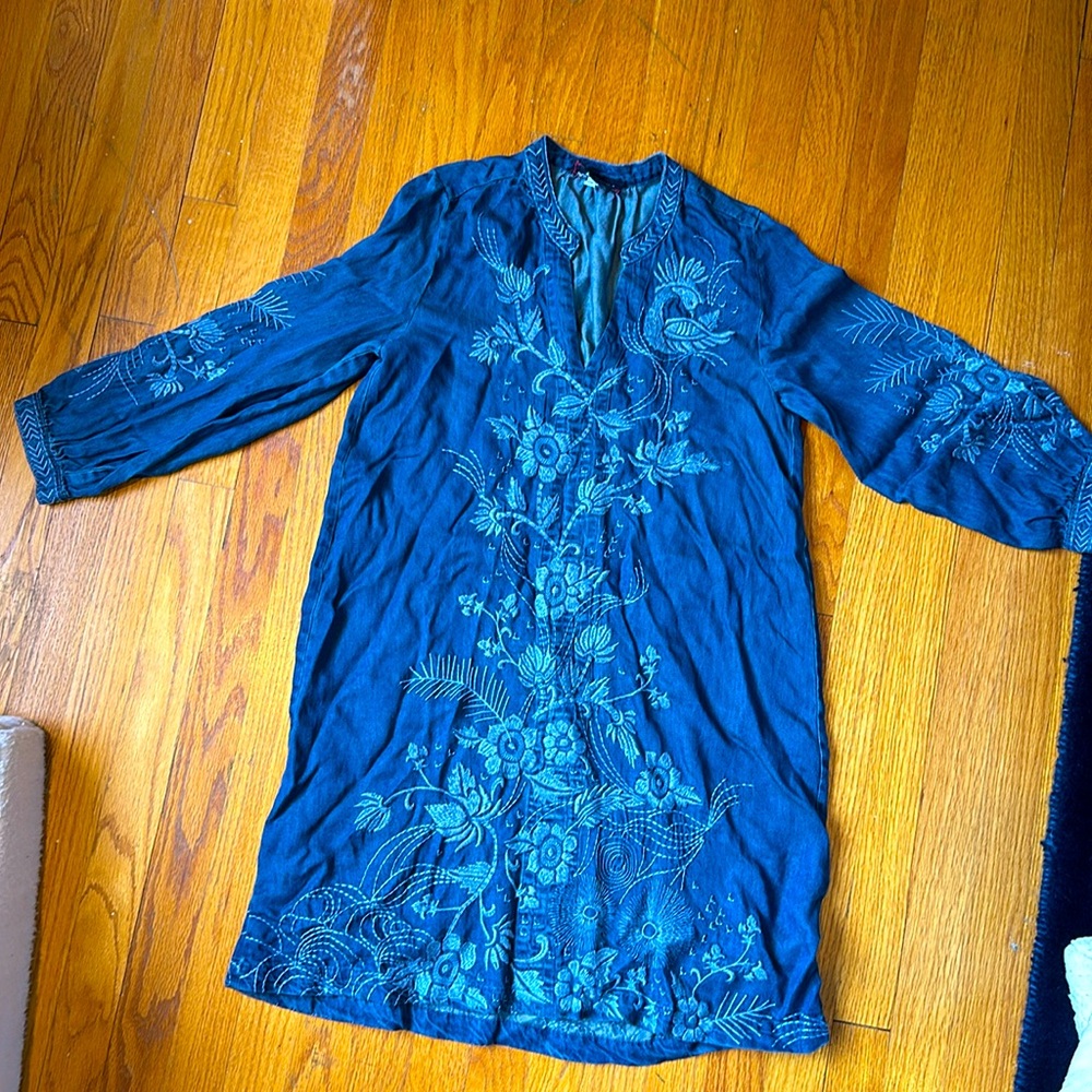 Johnny Was blue denim dress.  Small.